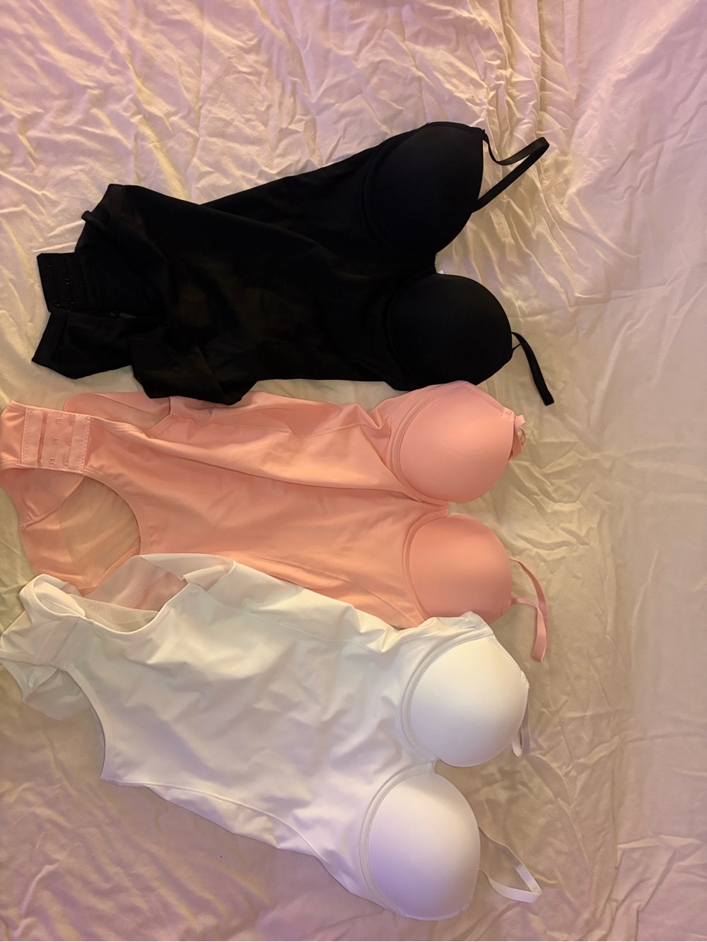 Women’s Padded Bodysuit Top - Black, Pink, White
